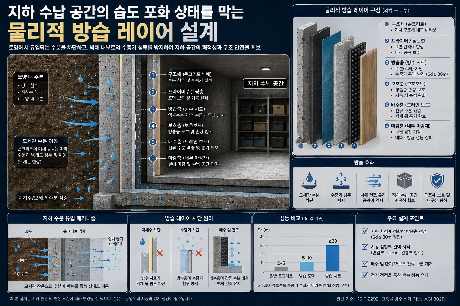 지하 수납 공간의 습도 포화 상태를 막는 물리적 방습 레이어 설계