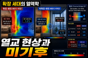 겨울철 베란다 확장 세대와 비확장 세대의 열교 현상 및 미기후 비교