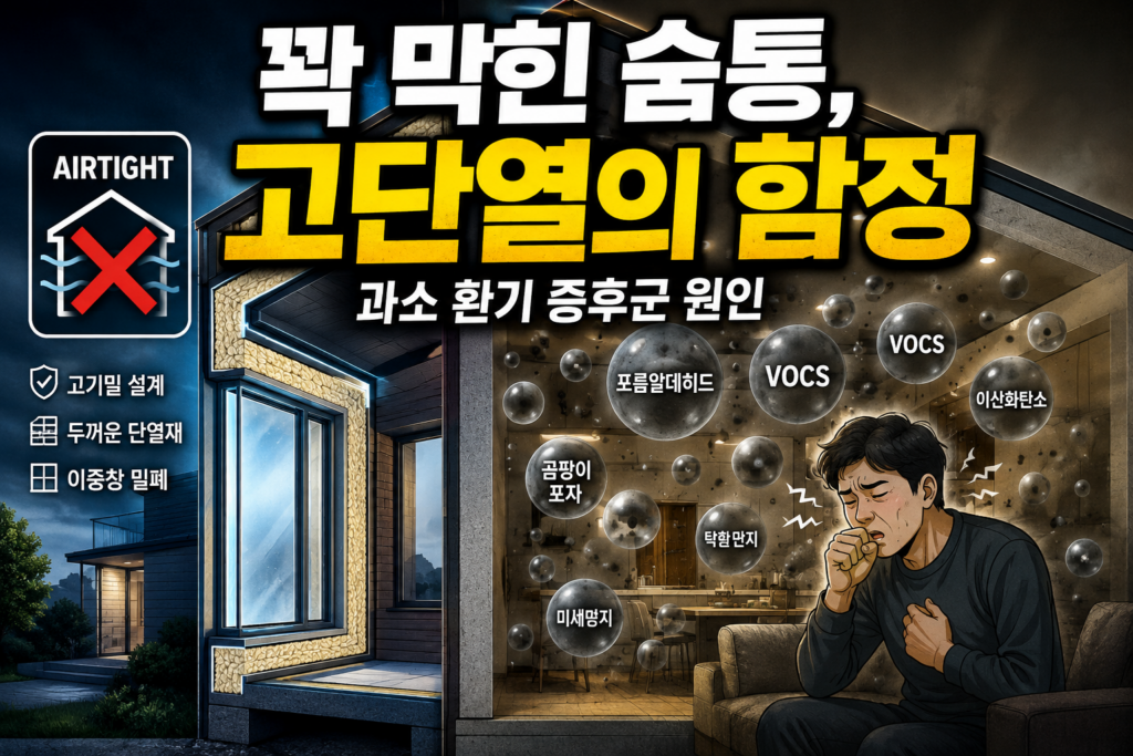 고단열 주택에서 흔히 발생하는 과소 환기 증후군(Under-ventilation Syndrome)의 원인
