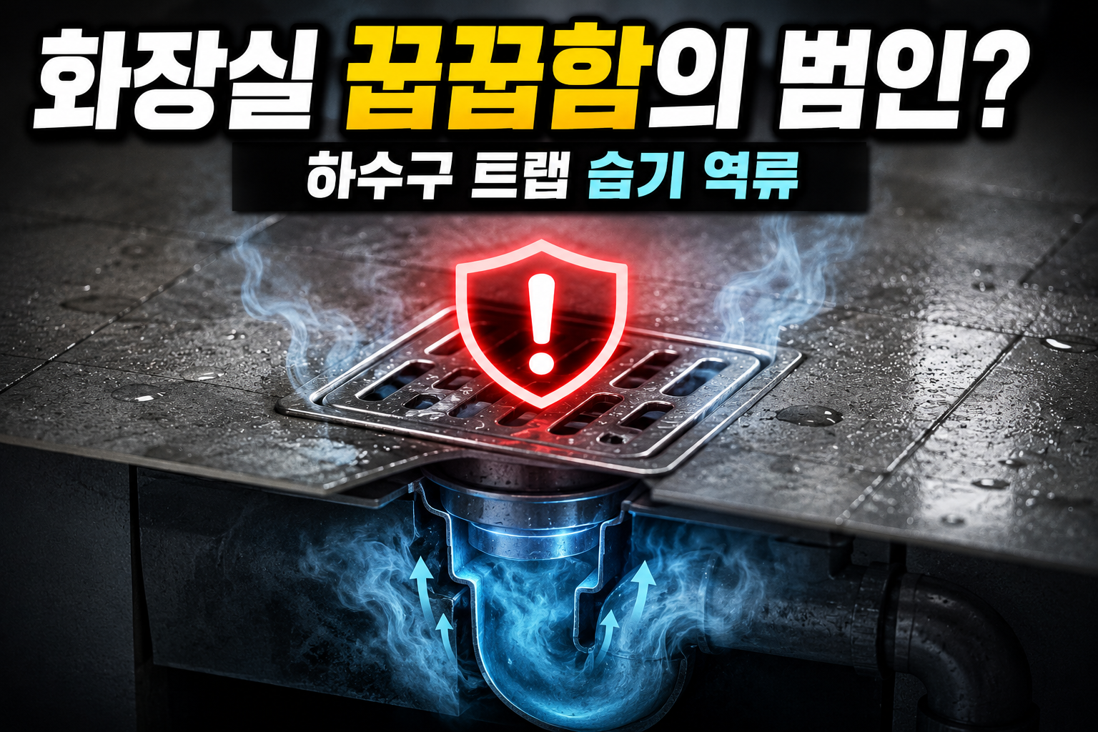 화장실 하수구 트랩 구조 불량으로 인한 국소 습기 역류 현상 분석