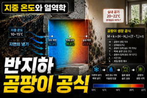 반지하 주택의 벽체 온도 구배(Temperature Gradient)와 곰팡이 생장 공식