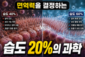 실내 습도 40%와 60%가 인체 호흡기 점막에 미치는 미시 기후학적 차이